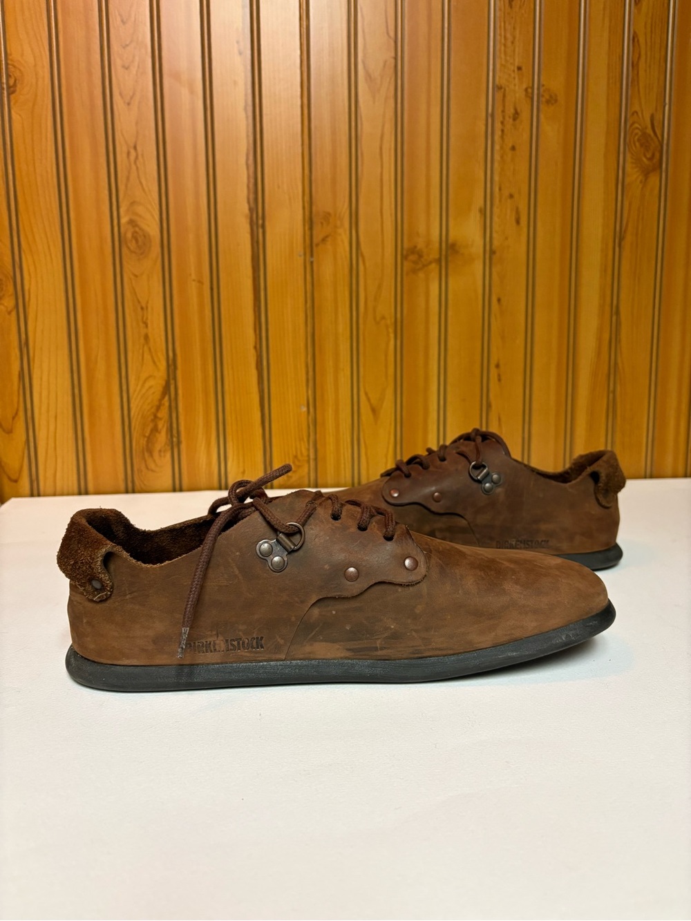 Birkenstock Brown Nubuck Casual Lace-Up Slip-Ons